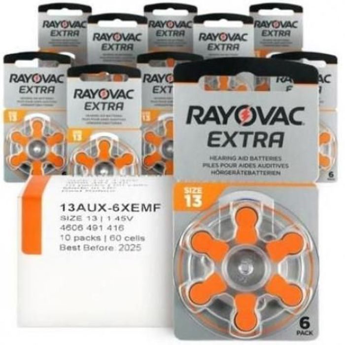 Rayovac Piles Auditives Rayovac taille 13 - Lot de 10 plaquettes soit 60 piles