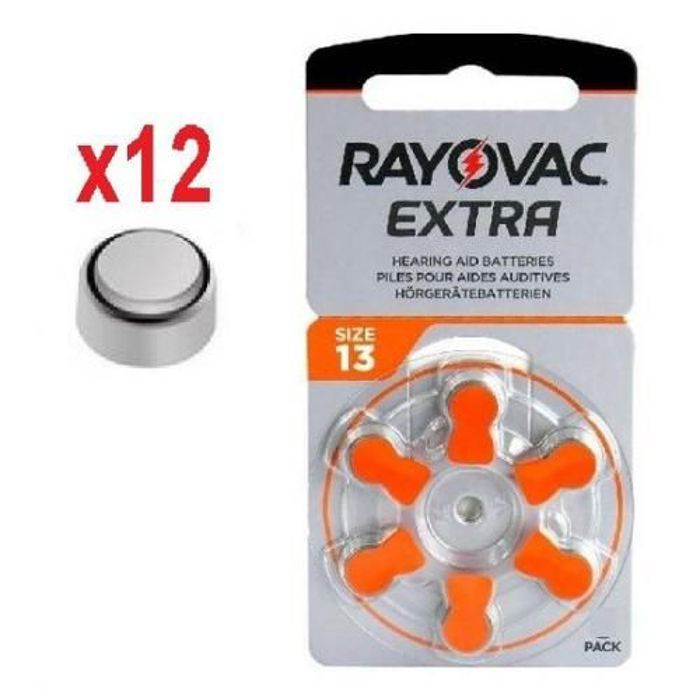 12 Batteries Spécial Appareil Aide Auditive // Pile Zing Air 1.45v Size 13 Pr48 Rayovac