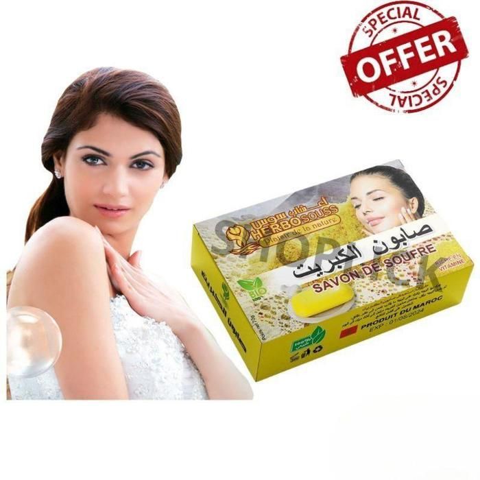 Pieces Savon au Soufre 70g, Traitement Anti-Acné Naturel pour Peau Sensible