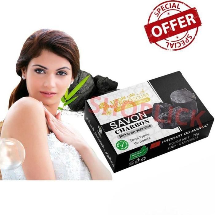 Savons charbon actif, Soin Naturel pour Peau Douce et Éclatante70g