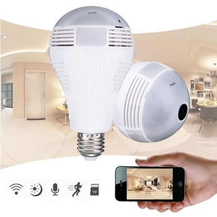 Caméra Espion - WiFi - Ampoule HD - 360° - Détection de mouvement - Accès mobile