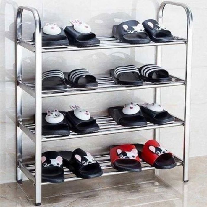 Étagère à Chaussures - GENERIC - 4 Niveaux - Acier Inoxydable - 12 Paires - Design Compact