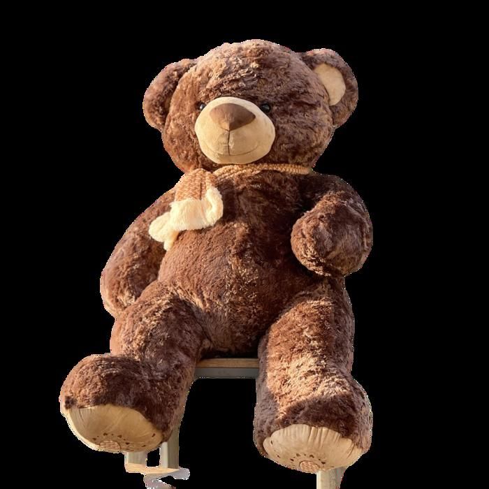 Nounours Géant - MARQUE - 160 cm - Marron - Peluche ultra-douce - Cadeau idéal