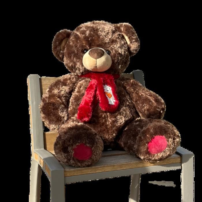 Ours en peluche - Maroc - 90 cm - Marron - Doux - Idéal pour câlins et décoration