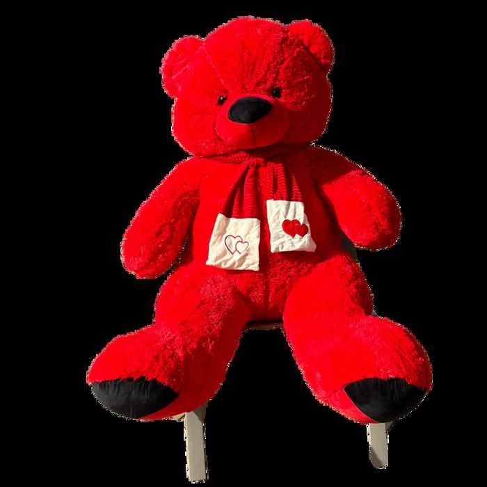 Nounours Géant - Maroc - 160 cm - Rouge - Peluche ultra-douce - Mixte