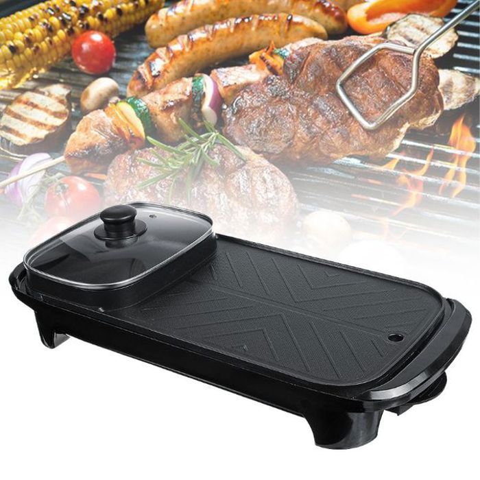 Poêle à Rôtir Électrique – Idéale pour Barbecue Intérieur et Extérieur