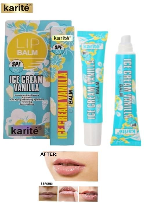 Baume à lèvres - KARITÉ - Ice cream Vanilla - Très haute protection - SPF 50 - Nourrissant