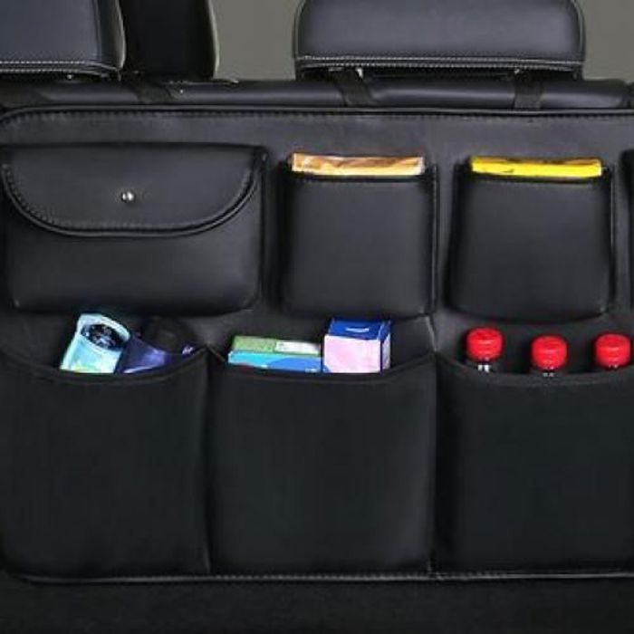Nouveau sac de rangement en cuir pour siège arrière de voiture in cuir..