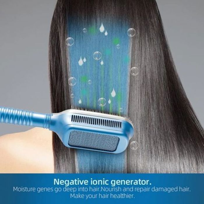 Brosse à lisser - Professionnelle - Cryothérapie - Cheveux secs et humides - Ions négatifs - Nano Titanium
