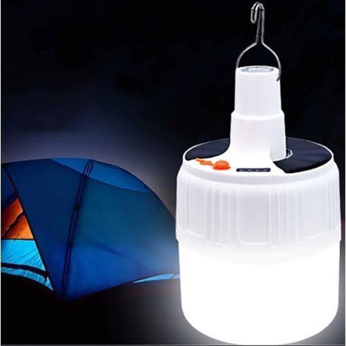 Ampoule solaire LED - Non spécifié - Modèle non spécifié - 3W - Rechargeable USB - Étanche