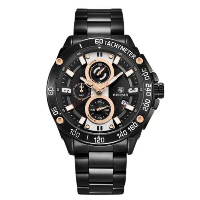 Montre - BENYAR - Quartz - Acier inoxydable - Étanche 3 ATM - Cadran rond