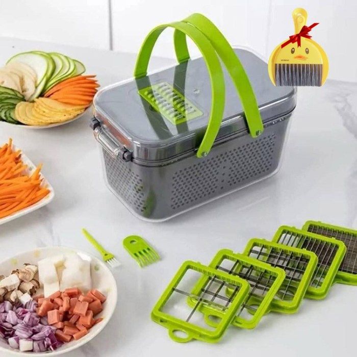 Hachoir à légumes professionnel  avec récipient, pour hacher oignons et autres aliments facilement.