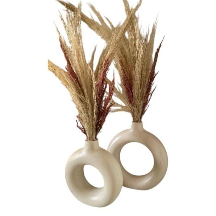 Vase donut - Non spécifié - Beige - Céramique - Pampas - Style bohème