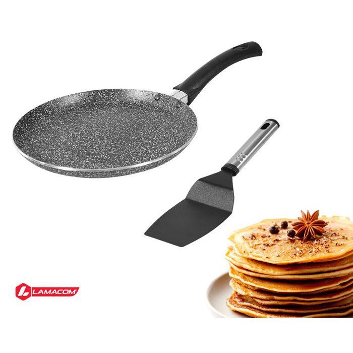 Crêpière - LAMACOM - Moulaty - Diamètre 12 cm - Antiadhésif - Ergonomique