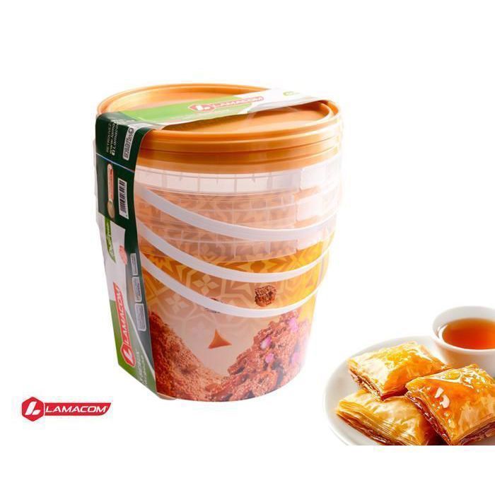 Seaux - Lamacom - Série 3 - 3800 ml - Couvercles hermétiques - Plastique de haute qualité