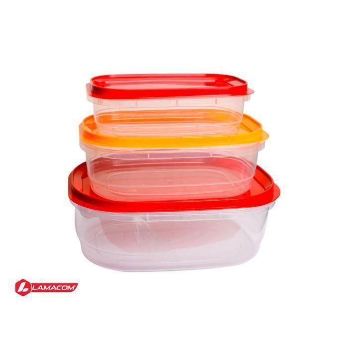 Boîtes de conservation - Lamacom - Kit 3Bte - 3 tailles - Plastique - Violet