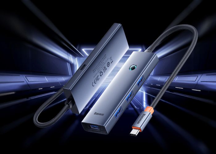 Hub USB - Baseus - UltraJoy Series Lite - 4 Ports USB 3.0 - Aluminium - 5 Go/s