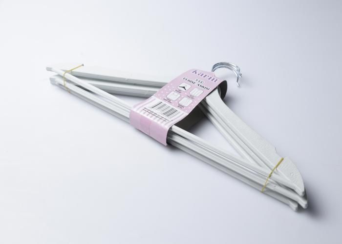 Cintres en plastique effet bois - GENERIC - KRN-125 - Lot de 3 - Élégance - Blanc