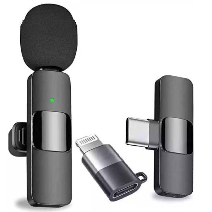 Microphone cravate sans fil - GENERIC - K8 - Type C - Lightning - Enregistrement vidéo et Live