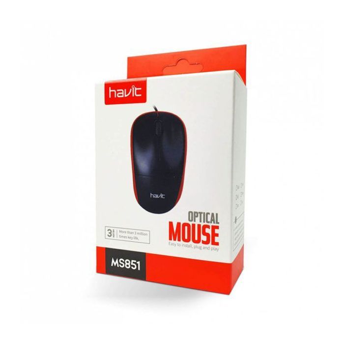 Havit Souris Avec Cable - MS851 - Souris Optique - USB - Noir