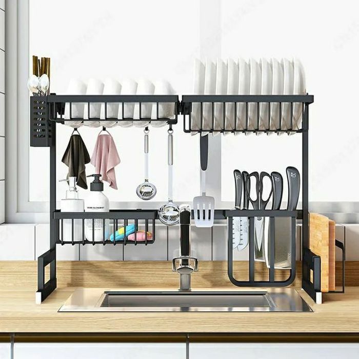 Étagère de séchage de vaisselle - Acier inoxydable - 65cm/85cm - Économiseur d'espace - Durable - Pratique