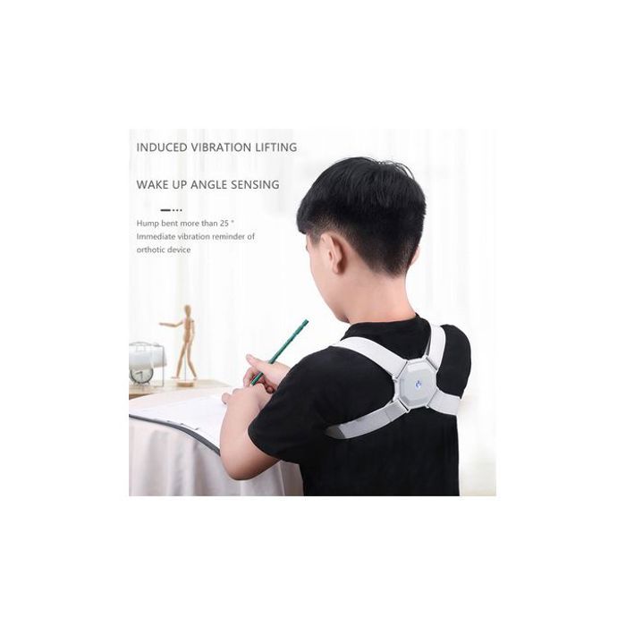 Correcteur de posture - Intelligent - Ceinture de soutien - Réglable - Vibration - Noir