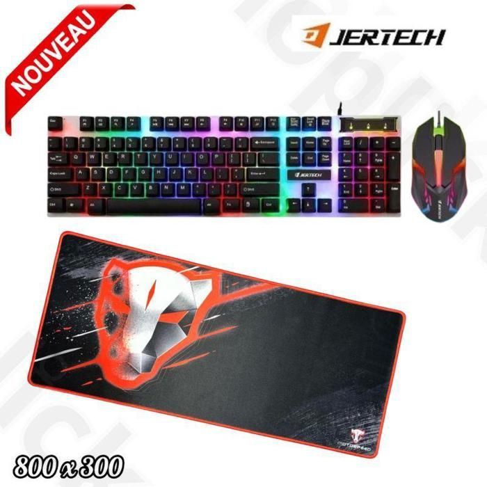 Clavier de jeu Gaming lumineux Multi LED KM170 avec souris +Tapis offert