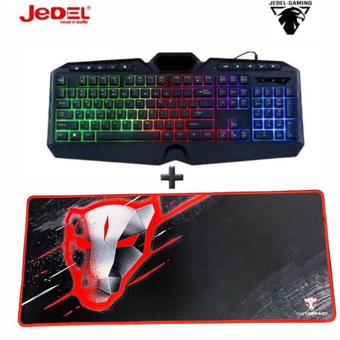 Jedel Calvier gaming keyboard k-504 clavier blaklighit Clavier USB Gamer LED+ Tapis xxl 800x300 mm