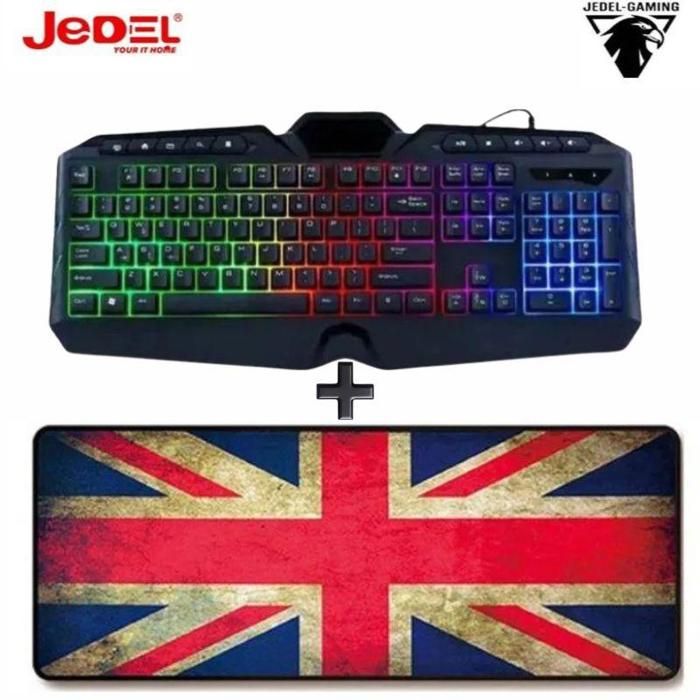 Jedel Calvier gaming keyboard k-504 clavier blaklighit Clavier USB Gaming LED+ Tapis xxl 800x300 mm