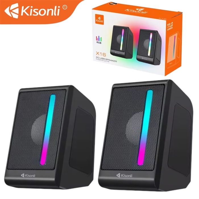 Enceinte Portable - KISONLI - X16 Mini - USB 2.0 - Filaire - LED RGB