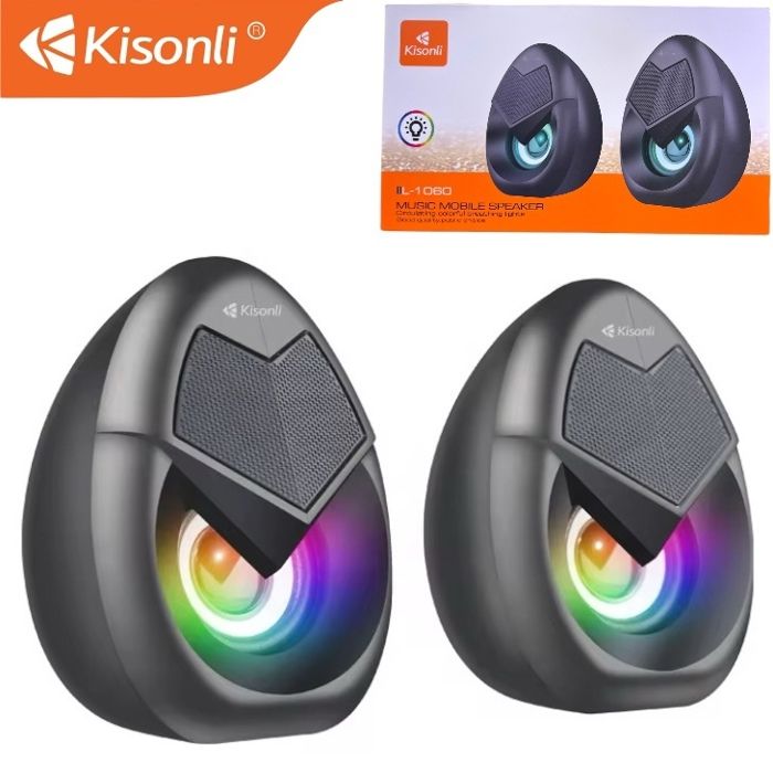 Mini haut-parleur 2.0 - KISONLI - L-1060 - Portable - RGB - AUX/USB