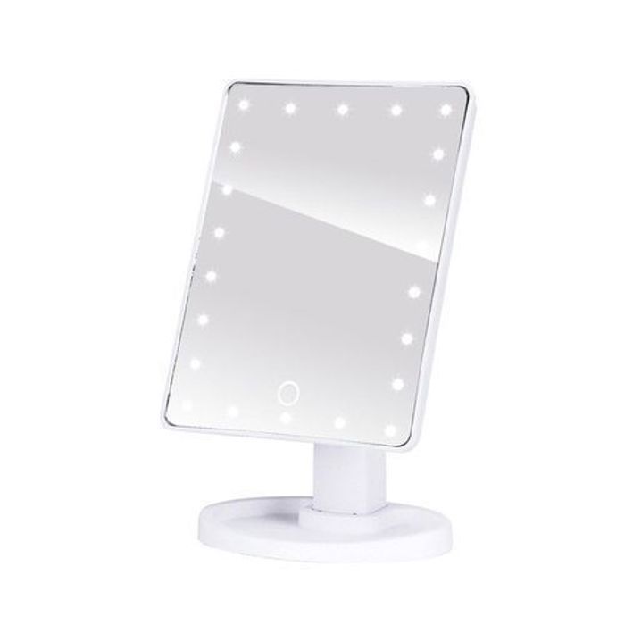 Miroir LED - Maquillage - Rotatif - 22 LED - Écran Tactile - Économie d'énergie - Multicolore