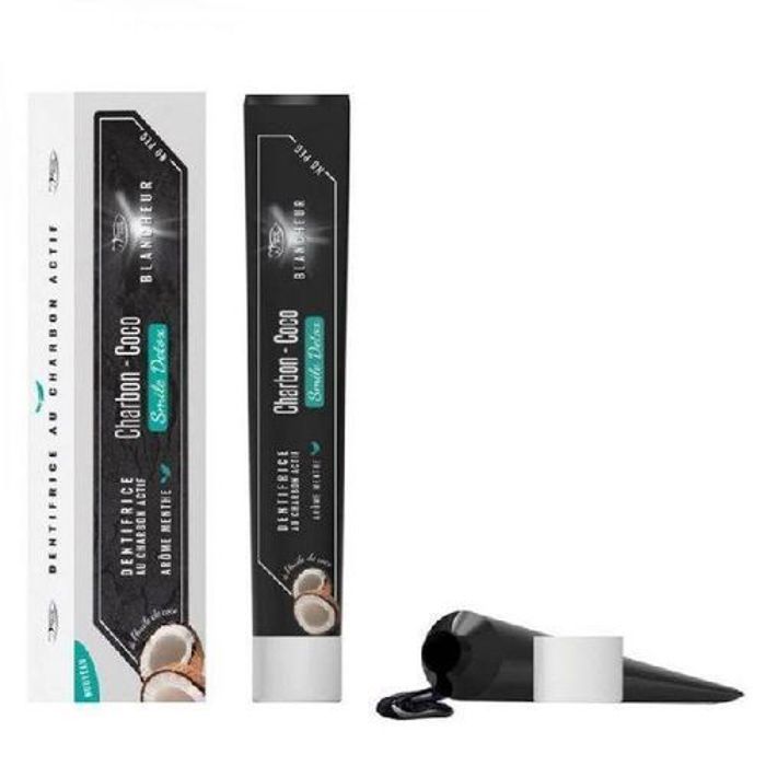Dentifrice - DENTI-SMILE - Charbon Coco - 100g - Naturel - Sans Polyéthylène Glycol