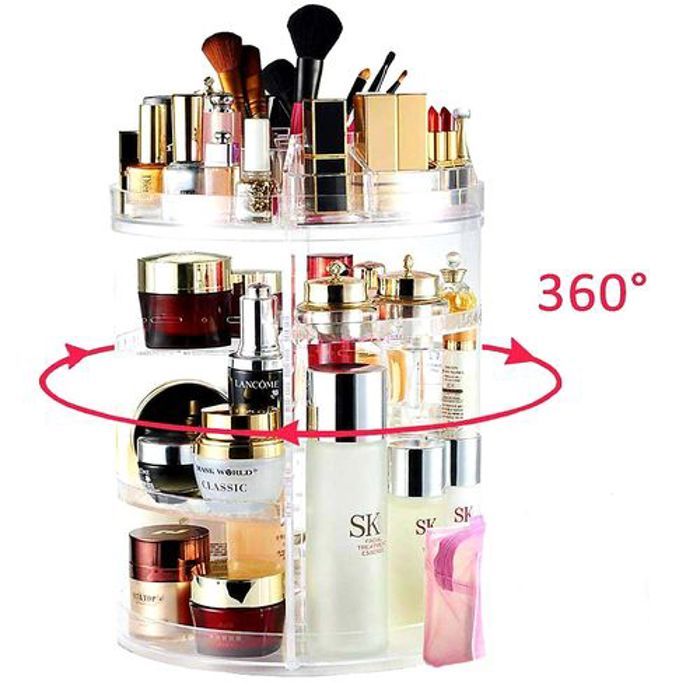 Organisateur de Maquillage - Acrylique - 360° Rotation - Compartiments Multiples - Multicolore - Pratique
