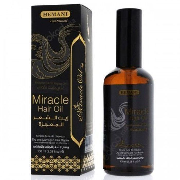 Hemani Huile Miracle Cheveux Composé de ( Huile de Ricin, Huile de Coco, Huile d'Amande douce, Huile d'argan, Huile de Nigelle )