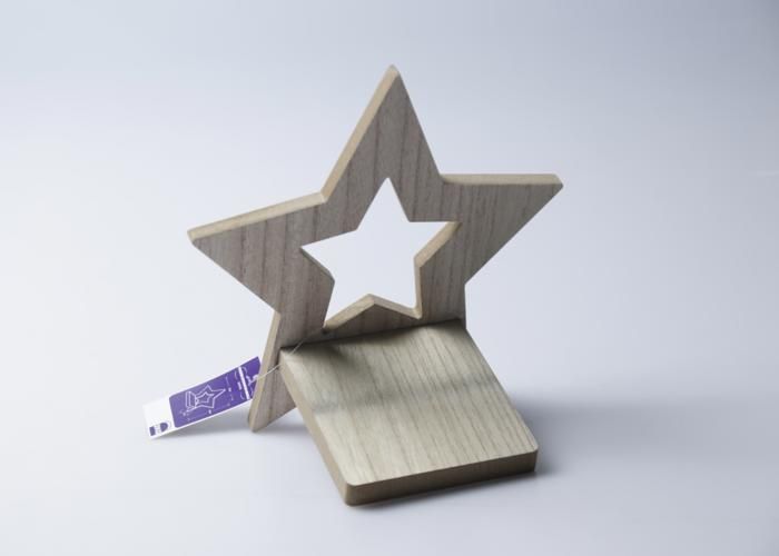 Étagère Murale - GENERIC - Étoile - Bois massif - Beige - 20x20x11 cm