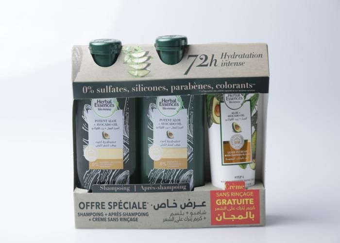 Ensemble de Soins Avocat : Shampooing 400 ml, Après-shampooing 400 ml, Crème 180 ml