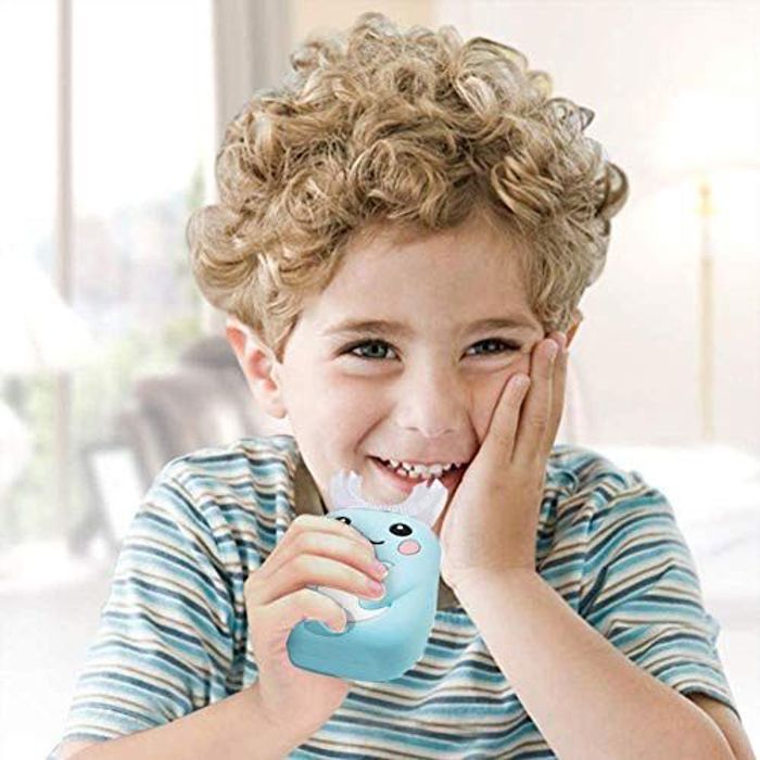 Brosse à dents électrique sonique intelligente 360 degrés pour enfants, en Silicone, automatique, en forme de U
