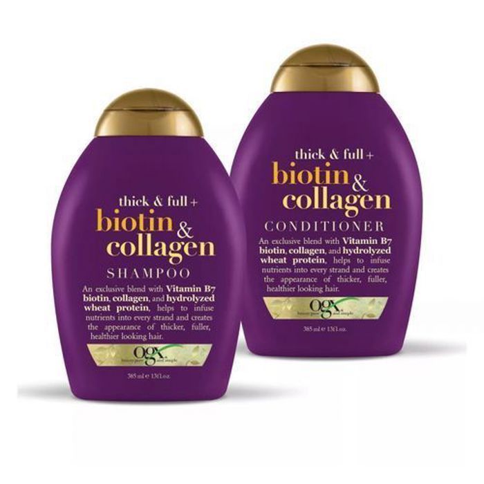 Ogx Pack Shampoing 385ml + Conditioner 385ml Thick and Full Biotin and Collagen