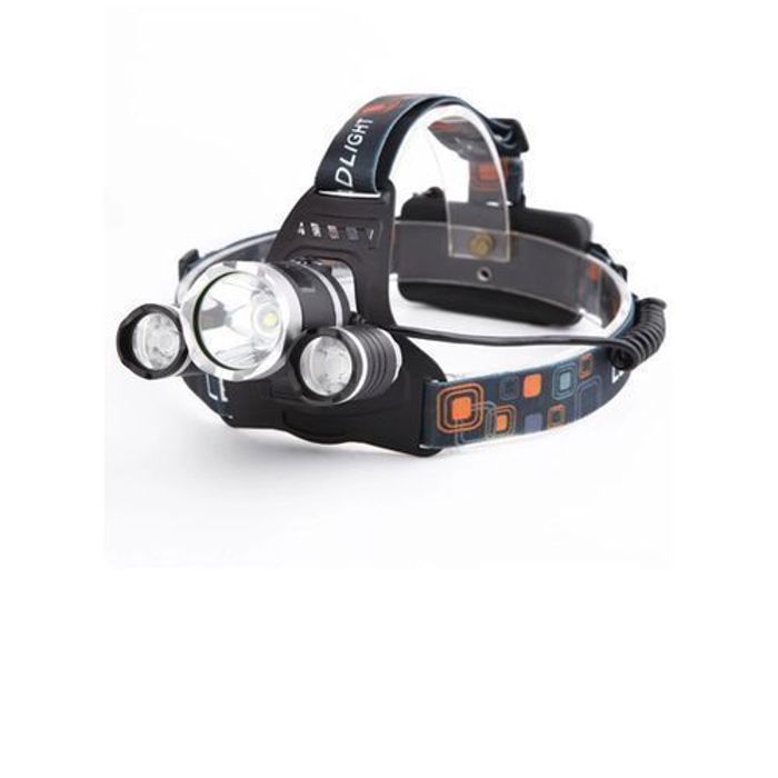 Lampe frontale - T6 - 3 LED - Rechargeable USB - Zoomable - 3 modes d'éclairage