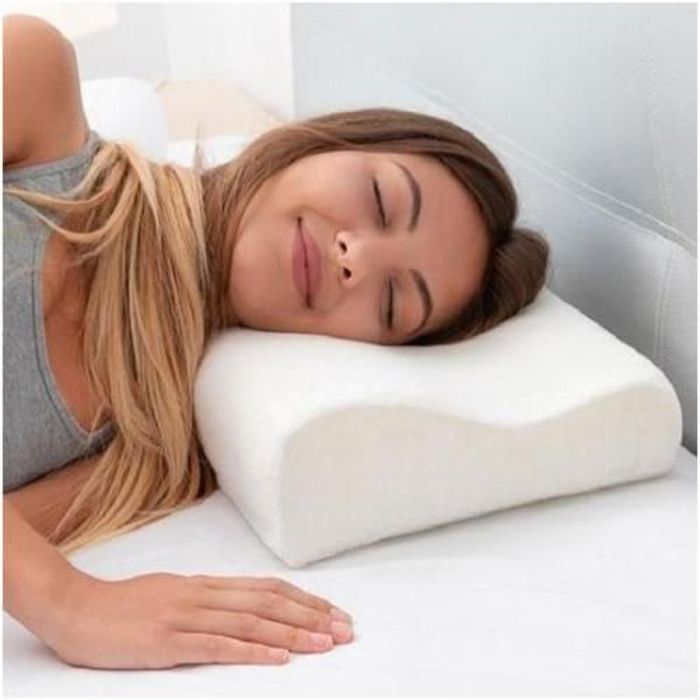 Oreiller médical - Latex - Ergonomique - Mousse à mémoire - Housse en fibre de bambou - Lavable