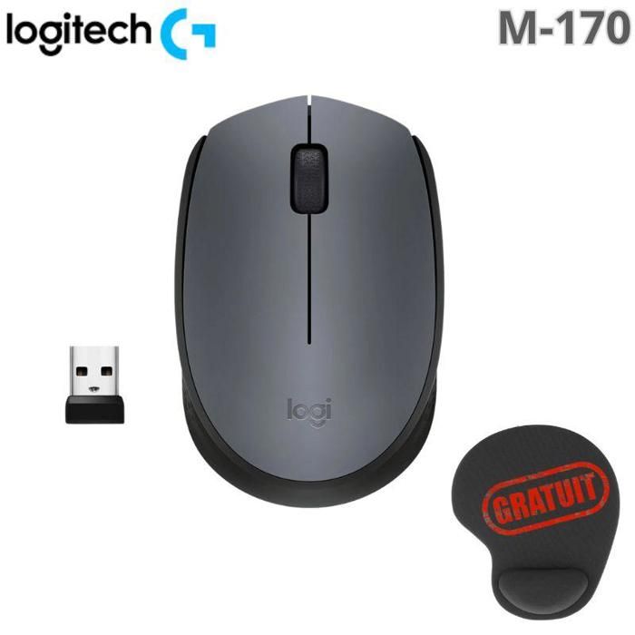 Logitech M170 Gris - Souris de bureau ambidextre RF sans fil optique 1000 DPI