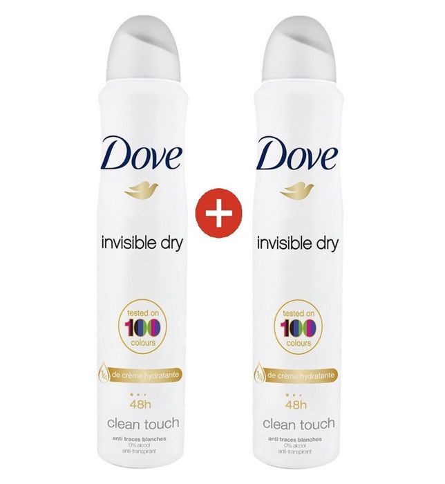 Déodorant Spray Anti-Perspirant - Dove - Clean Touch - 250ml x2 - Sans alcool - 48h protection