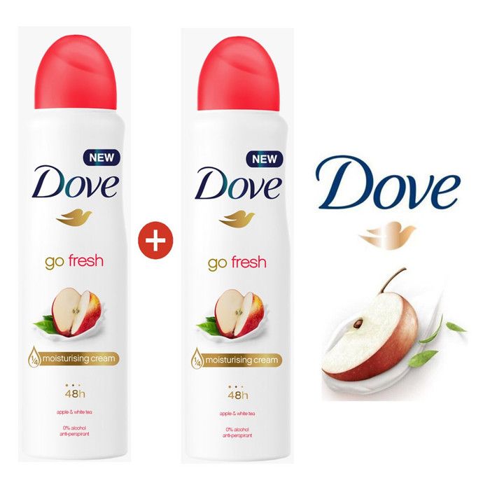 Déodorant Spray Anti-Perspirant - Dove - Duo Thé Blanc Pomme - 48h Protection - Sans Alcool - Mixte