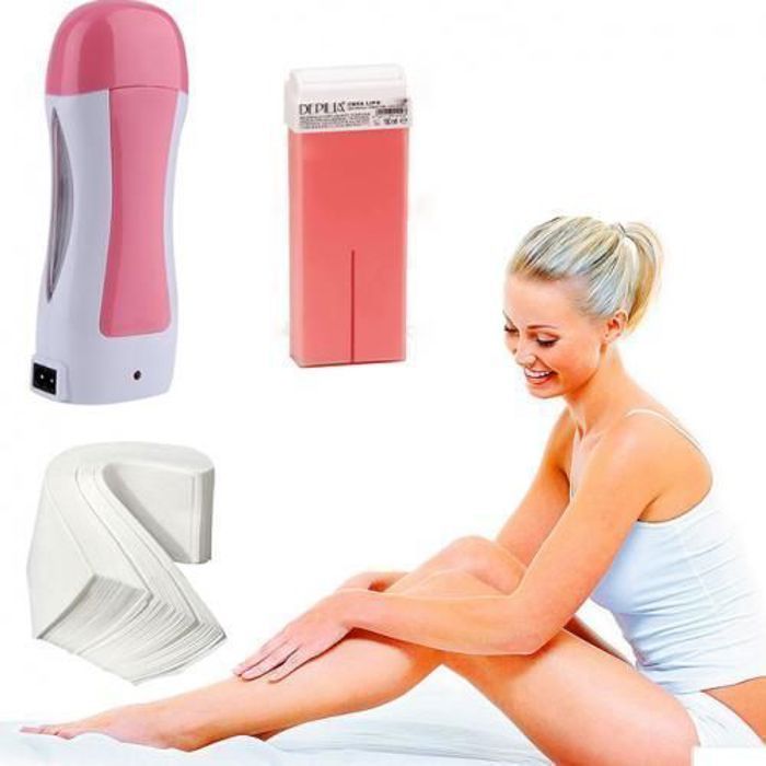 Pack d'épilation - Non spécifié - Appareil Chauffe Cire - 1 cartouche de ros - 100 Bandes papier - Adulte