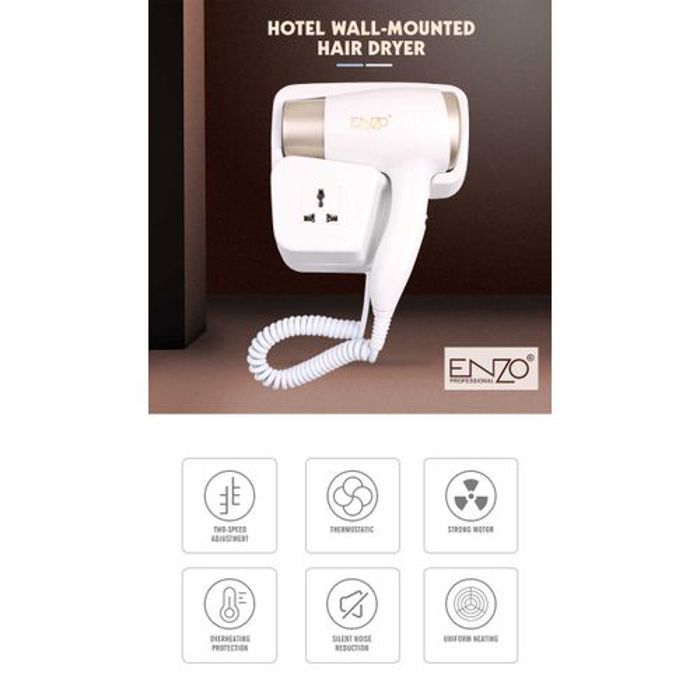 Sèche-cheveux - Luxe - Fixation murale - 2 vitesses - Multi-Couleur