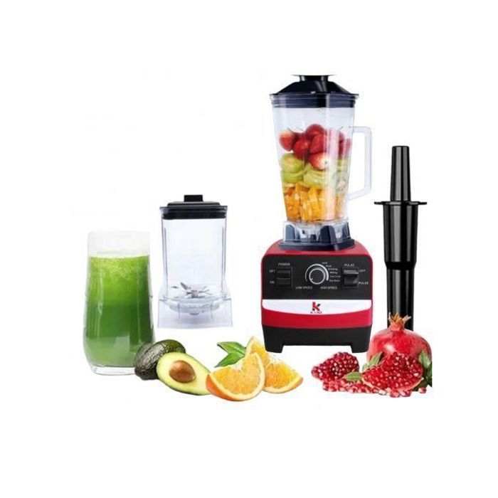 Blender, Robot 2000 W,  2L, 2 Bols plastique incassable -Rouge
