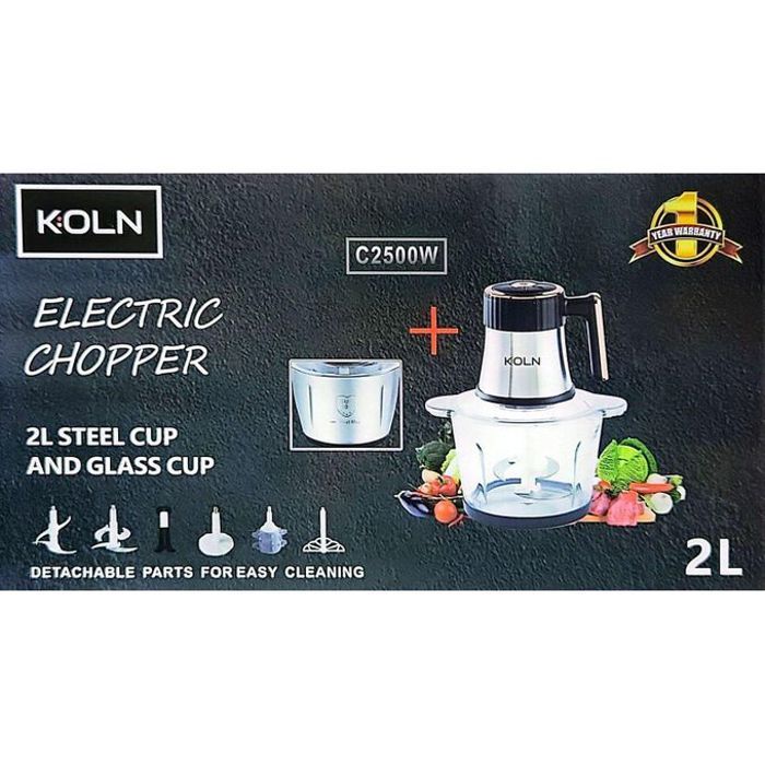 Hachoir À Viande Et Légumes 2L, Avec 2 Bol - 2500 W