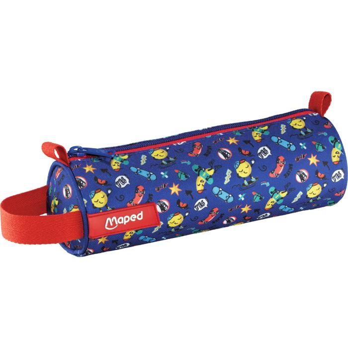 Trousse Scolaire - Skate - 22,5 x 7,5 cm - Polyester Haute Résistance - Bleu - Mixte