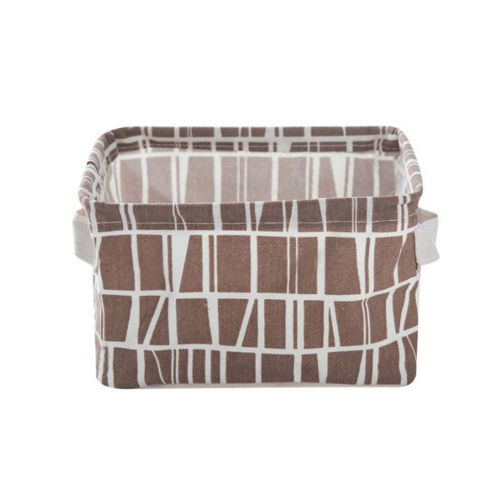 Panier de rangement - Non spécifié - Pliable - Coton et lin - Beige - Pour enfants et adultes